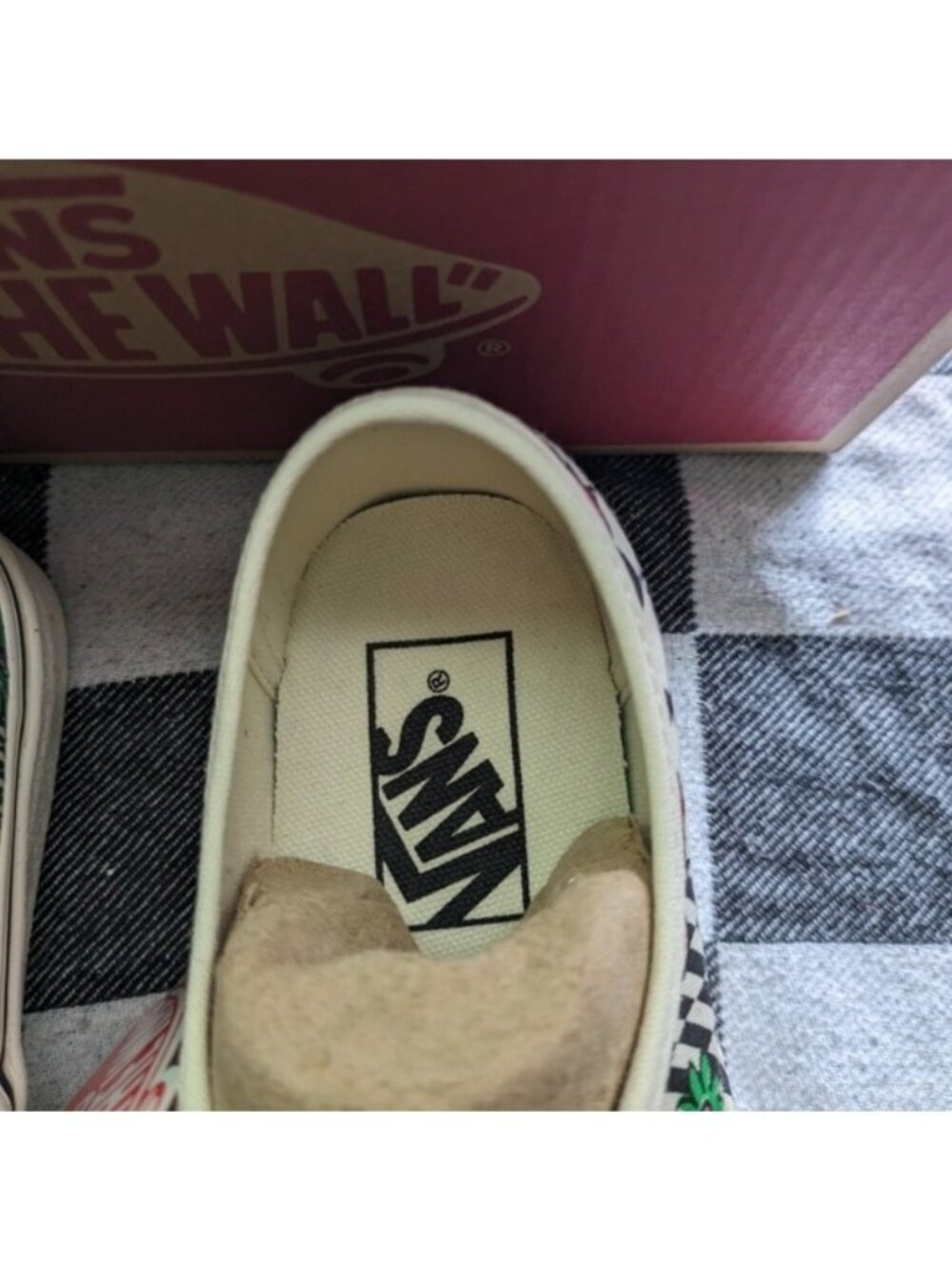 Vans Authentic Kid Youth 3.5 Printed Floral Check Marshmallow Classic 0926 - Picture 5 of 11